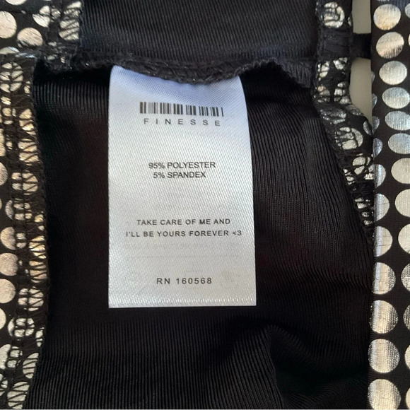 Finesse Sadie Cut-Out Metallic Silver Flare Pants Disco Chains Sz M Burning Man - Picture 12 of 13